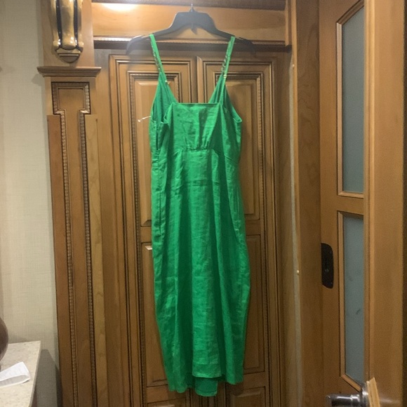 NWOT Reiss Esme Linen Sheath Dress in Green Size 6 - Picture 7 of 12